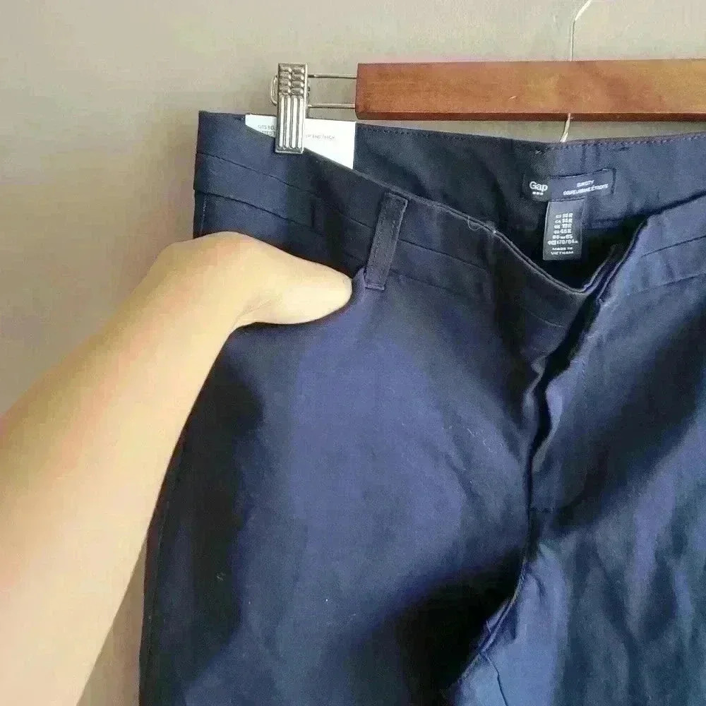 Brand New GAP Slim City Women's Ankle Pants Navy Blue Size 14R Pockets - Picture 4 of 11
